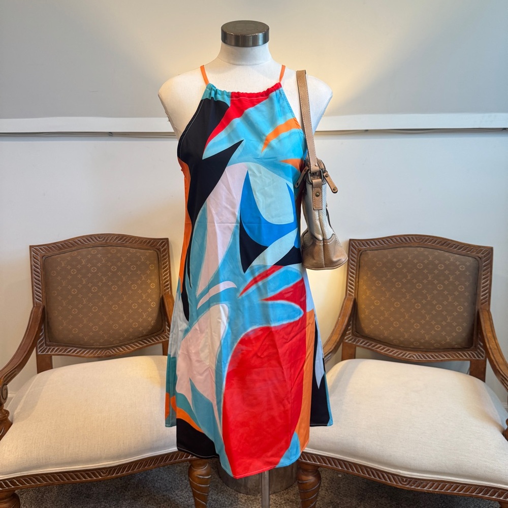 Colorful Abstract Women's Slip Dress